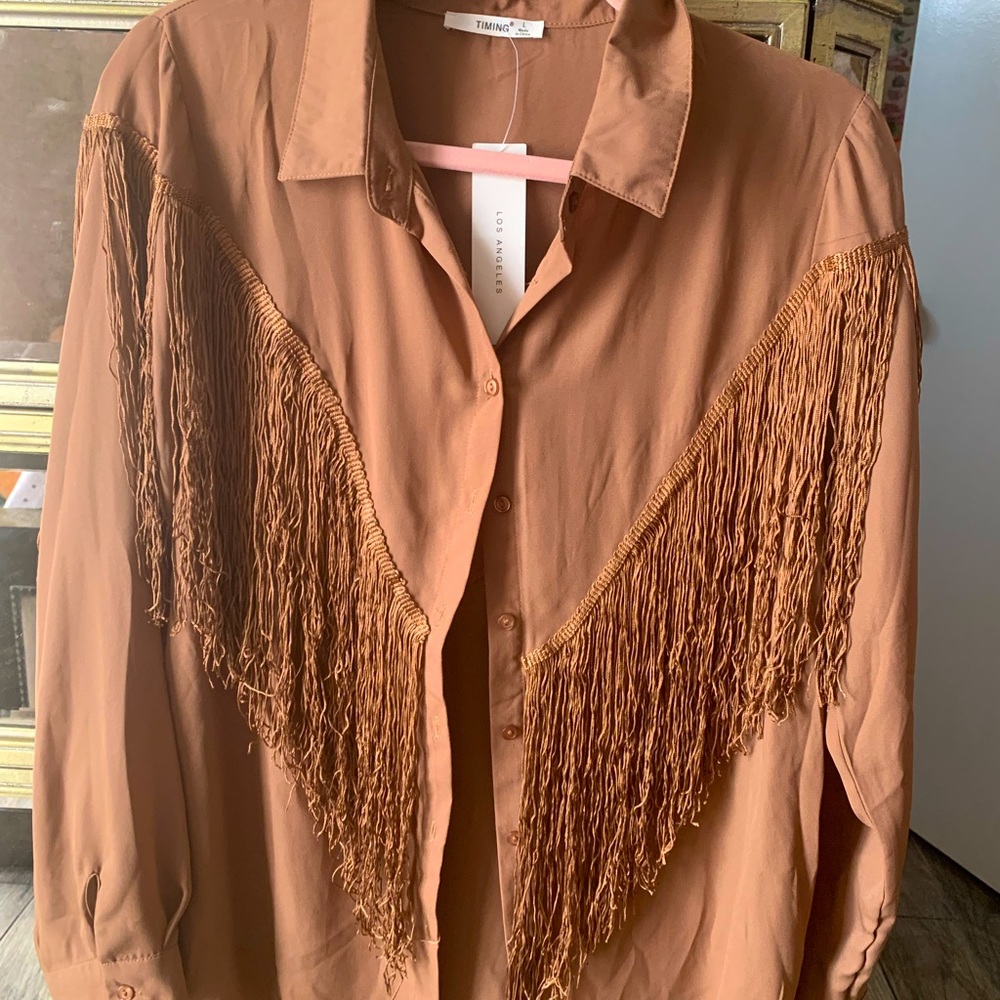 Women’s Fringe button up blouse
